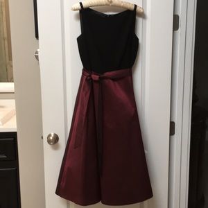 Talbots black and burgundy dress